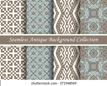 Antique seamless background collection brown and blue_96
