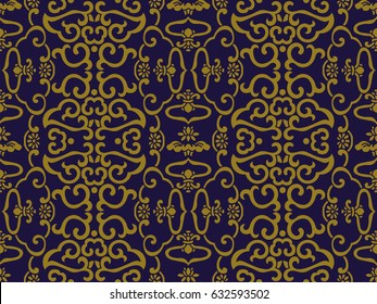 Antique seamless background cross spiral frame flower
