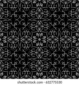 Antique seamless background cross spiral curve flower