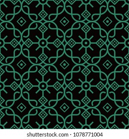 Antique seamless background Curve Check Cross Round Dot Line Frame Flower, Ideal for wallpaper decoration or greeting card design template.