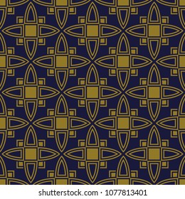 Antique seamless background Curve Cross Square Frame Geometry, Ideal for wallpaper decoration or greeting card design template.