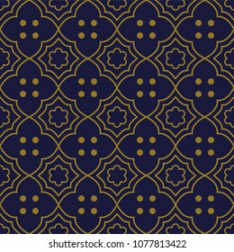 Antique seamless background Curve Cross Frame Flower Line Dot, Ideal for wallpaper decoration or greeting card design template.