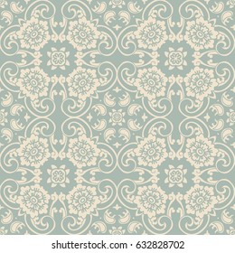 Antique seamless background curve cross spiral frame flower