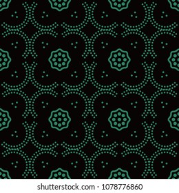 Antique seamless background Curve Dot Line Frame Flower, Ideal for wallpaper decoration or greeting card design template.