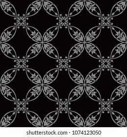 Antique seamless background Curve Round Cross Frame Vine Flower, Ideal for wallpaper decoration or greeting card design template.