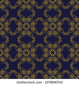Antique seamless background Curve Round Cross Vine Flower, Ideal for wallpaper decoration or greeting card design template.