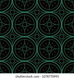 Antique seamless background Curve Round Cross Star Frame Line, Ideal for wallpaper decoration or greeting card design template.
