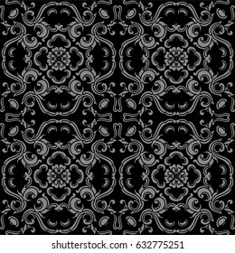 Antique seamless background curve round spiral flower