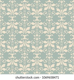 Antique seamless background Curve Spiral Vortex Leaf Flower, Ideal for wallpaper decoration or greeting card design template.