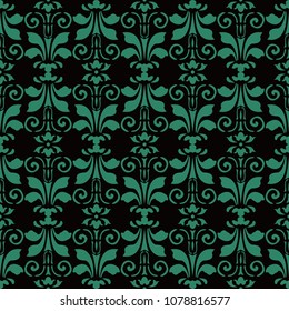 Antique seamless background Curve Spiral Vortex Leaf Flower, Ideal for wallpaper decoration or greeting card design template.