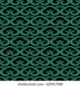 Antique seamless background curve spiral cross frame flower petal