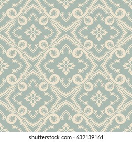 Antique seamless background curve spiral cross chain flower