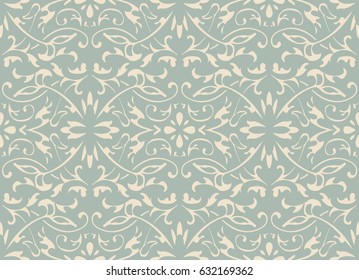 Antique seamless background curve spiral vine leaf flower