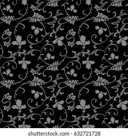 Antique seamless background curve spiral cross vine flower