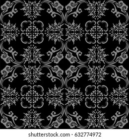 Antique seamless background curve spiral cross flower