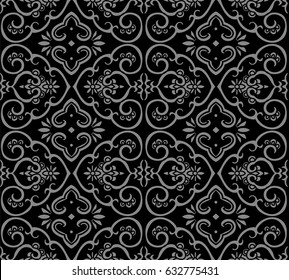 Antique seamless background curve spiral cross frame flower