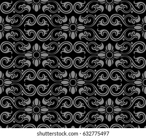 Antique seamless background curve spiral cross flower