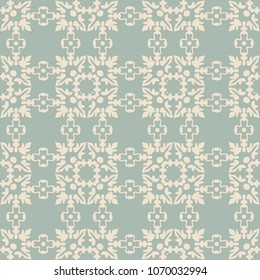 Antique seamless background Curve Square Cross Leaf Flower Chain, Ideal for wallpaper decoration or greeting card design template.
