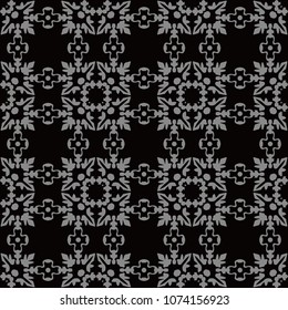 Antique seamless background Curve Square Cross Leaf Flower Chain, Ideal for wallpaper decoration or greeting card design template.
