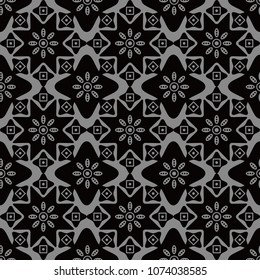 Antique seamless background Curve Star Cross Round Flower, Ideal for wallpaper decoration or greeting card design template.