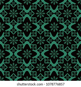 Antique seamless background Curve Star Cross Round Flower, Ideal for wallpaper decoration or greeting card design template.
