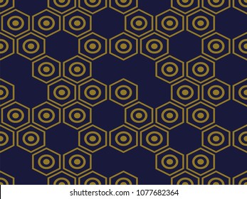 Antique seamless background Hexagon Round Cross Frame Chain, Ideal for wallpaper decoration or greeting card design template.