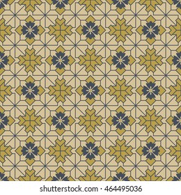 Antique seamless background image of check square cross geometry line flower
