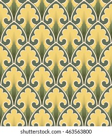 Antique seamless background image of curve cross vintage nature garden leaf
