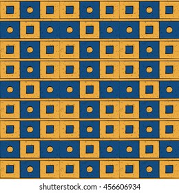 Antique seamless background image of vintage square round geometry
