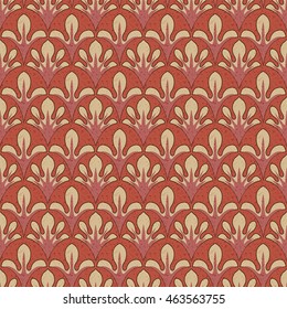 Antique seamless background image of vintage crimson curve nature leaf cross
