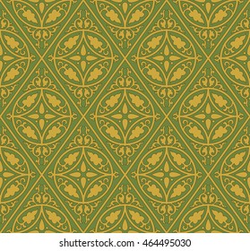 Antique seamless background image of vintage round curve rhomb cross flower frame
