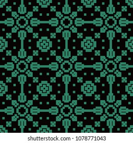 Antique seamless background Mosaic Geometry Cross Square check, Ideal for wallpaper decoration or greeting card design template.