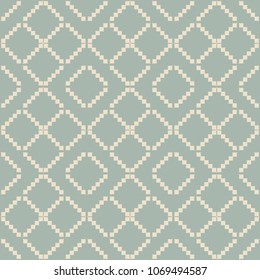 Antique seamless background Mosaic Pixel Triangle Check Cross Frame, Ideal for wallpaper decoration or greeting card design template.