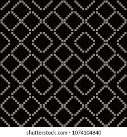 Antique seamless background Mosaic Pixel Triangle Check Cross Frame, Ideal for wallpaper decoration or greeting card design template.