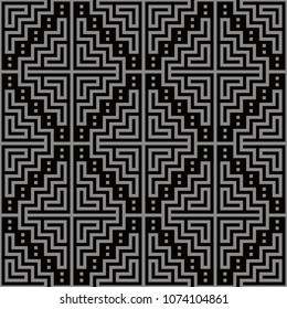 Antique seamless background Mosaic Pixel Square Geometry Cross Frame, Ideal for wallpaper decoration or greeting card design template.