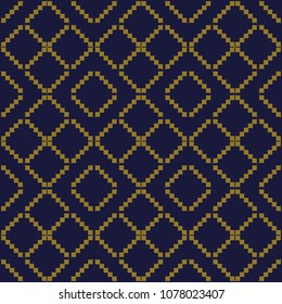 Antique seamless background Mosaic Pixel Triangle Check Cross Frame, Ideal for wallpaper decoration or greeting card design template.