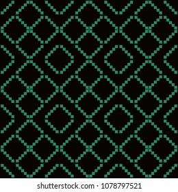Antique seamless background Mosaic Pixel Triangle Check Cross Frame, Ideal for wallpaper decoration or greeting card design template.