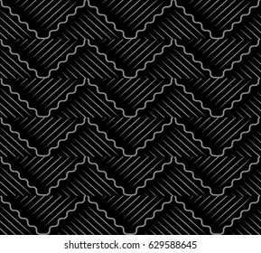 Antique seamless background oriental curve wave cross geometry line