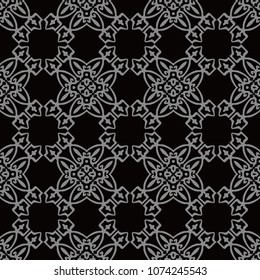 Antique seamless background Polygon Check Cross Curve Frame Crest, Ideal for wallpaper decoration or greeting card design template.