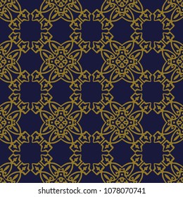 Antique seamless background Polygon Check Cross Curve Frame Crest, Ideal for wallpaper decoration or greeting card design template.