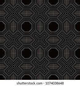 Antique seamless background Polygon Cross Spiral Frame Line, Ideal for wallpaper decoration or greeting card design template.