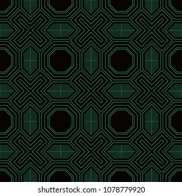 Antique seamless background Polygon Cross Spiral Frame Line, Ideal for wallpaper decoration or greeting card design template.