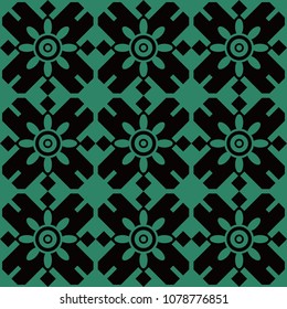 Antique seamless background Polygon Geometry Round Cross Frame Flower, Ideal for wallpaper decoration or greeting card design template.