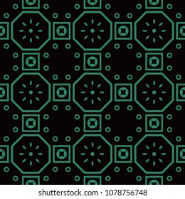 Antique seamless background Polygon Square Round Frame Flower, Ideal for wallpaper decoration or greeting card design template.