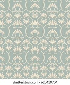 Antique seamless background retro China spiral curve cross vine cross flower