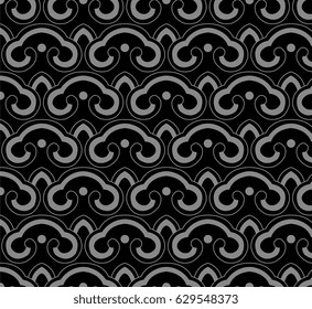 Antique seamless background retro curve cross round Japanese chain