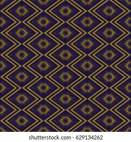 Antique seamless background rhomb check sawtooth cross frame flower