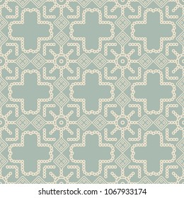 Antique seamless background Round Check Square Cross Dot Line Frame, Ideal for wallpaper decoration or greeting card design template.