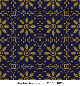 Antique seamless background Round Check Cross Frame Flower, Ideal for wallpaper decoration or greeting card design template.