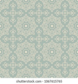 Antique seamless background Round Cross Square Geometry Flower, Ideal for wallpaper decoration or greeting card design template.